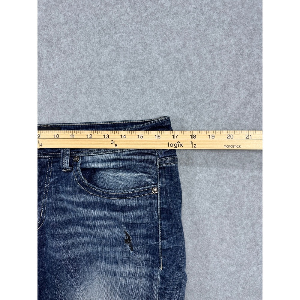 Buckle Black Fit No. 53 Skinny Jeans Womens 28x32 Distressed Blue Denim BBW5501 - Picture 6 of 11